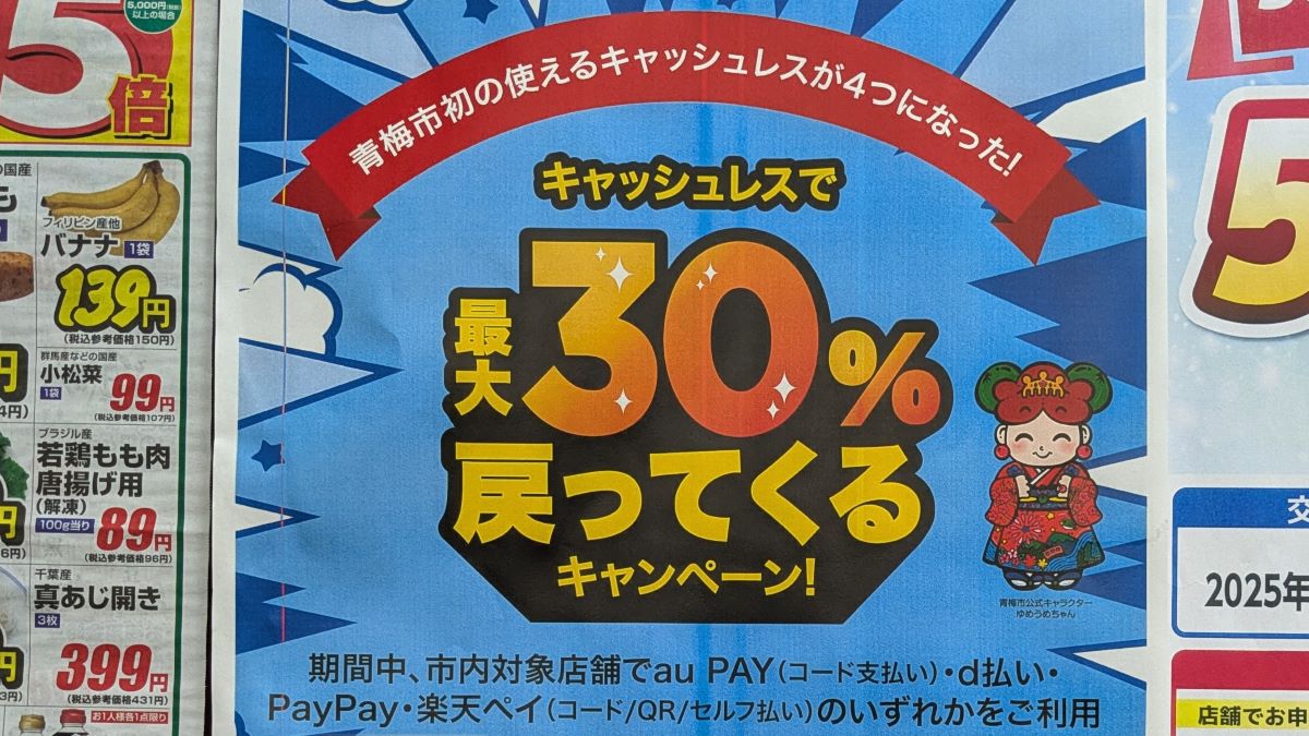 キャッシュレスで最大30％戻ってくるキャンペーン